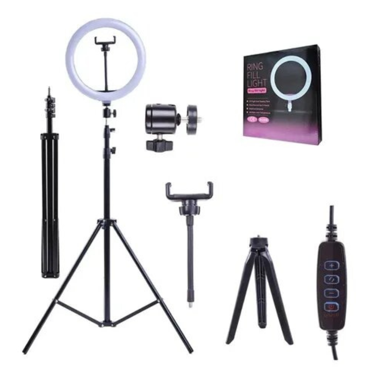 Aro de Luz LED 26 cm Trípode 2.1 mt