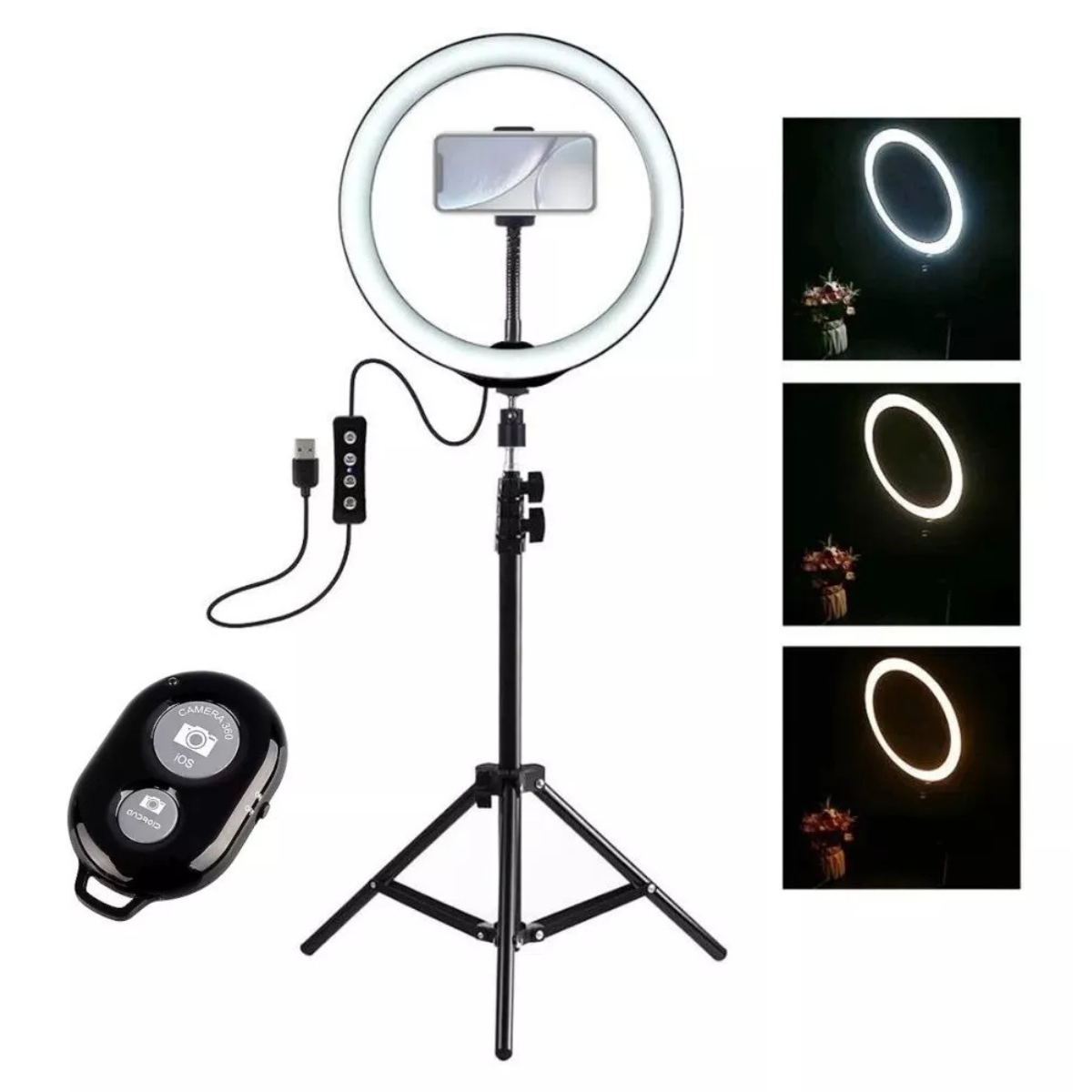 Aro de Luz LED 45 cm con Trípode 2.1 mt