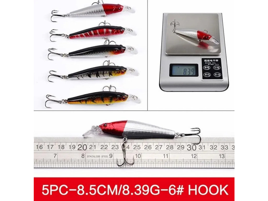 Set de Señuelos de Pesca de 56 Piezas, Cebo Duro