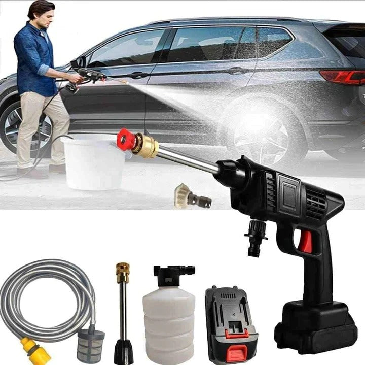 Hidrolavadora + Aspiradora Portátiles Recargables para Autos