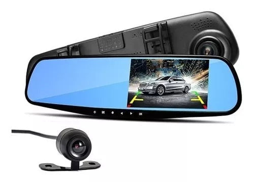 Espejo Retrovisor + Pantalla, Cámara Frontal y Retro