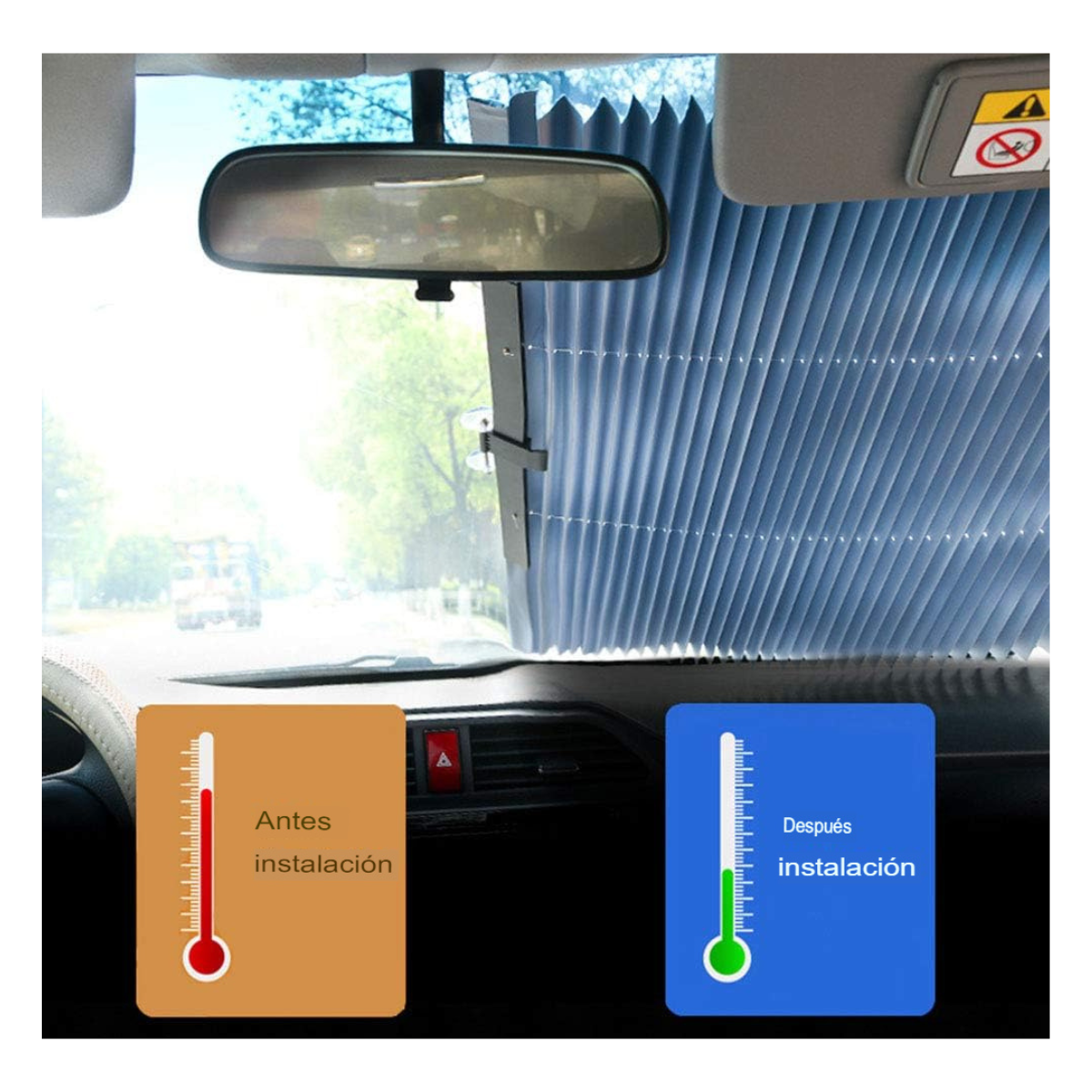 Cortina Plegable para Auto con Protección Solar