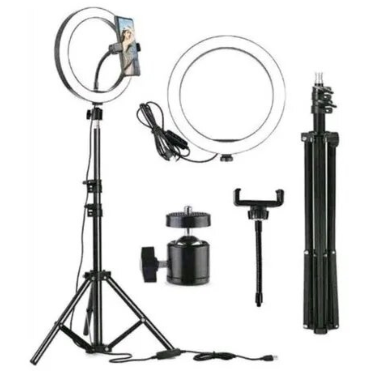 Aro de Luz LED 26 cm Trípode 2.1 mt